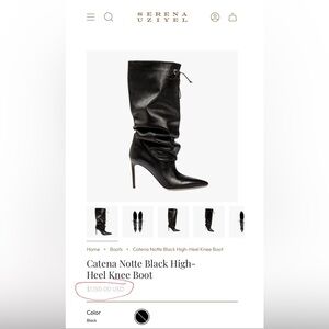 SOLD OUT - Designer: Serena Uziyel, Catena Notte Black High-Heel Knee Boots